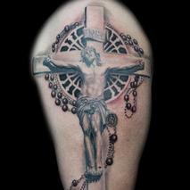 Jesus Christ crucifixion and Rosary  Tattoo Design Thumbnail